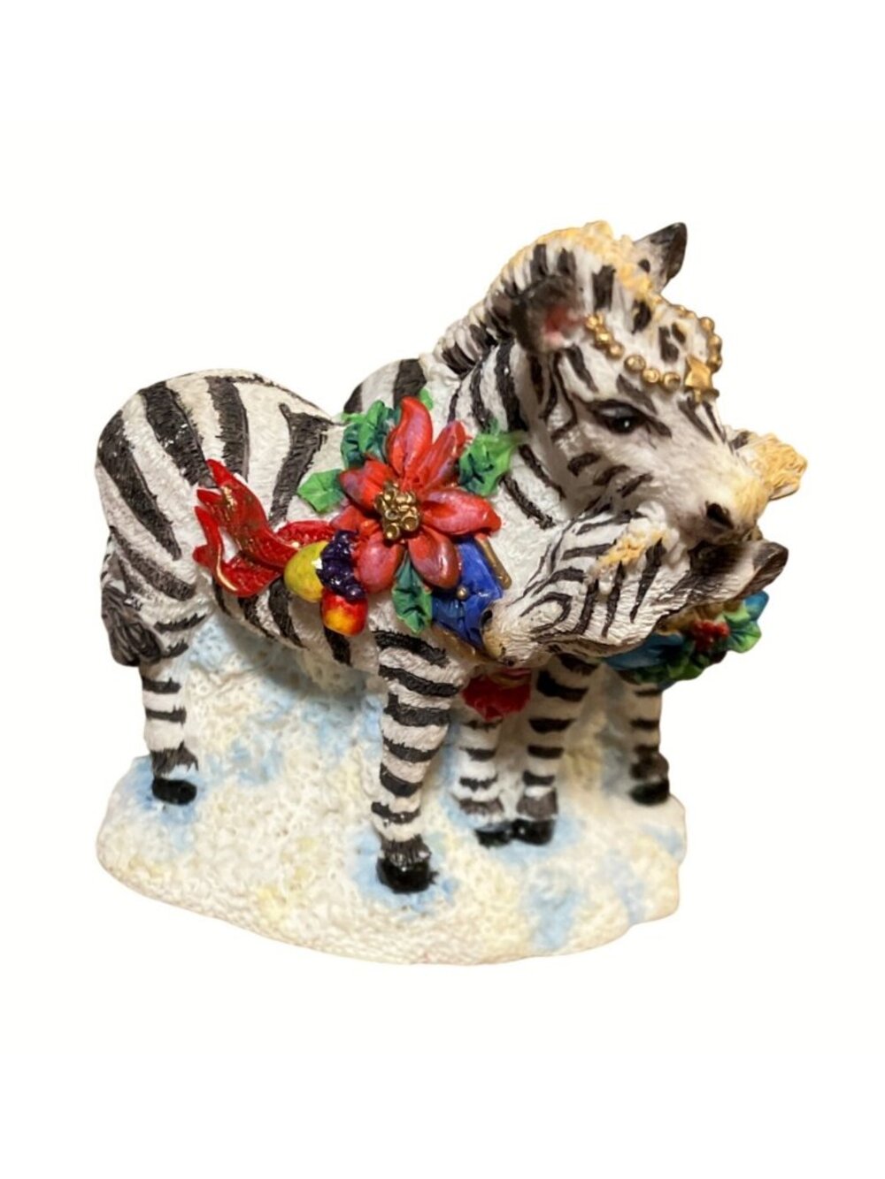 Crinkle Claus Crinkle Zebras Figurine 1999 Possible Dreams Holiday Decor